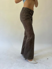 small brown esprit corduroy flared trousers second side view