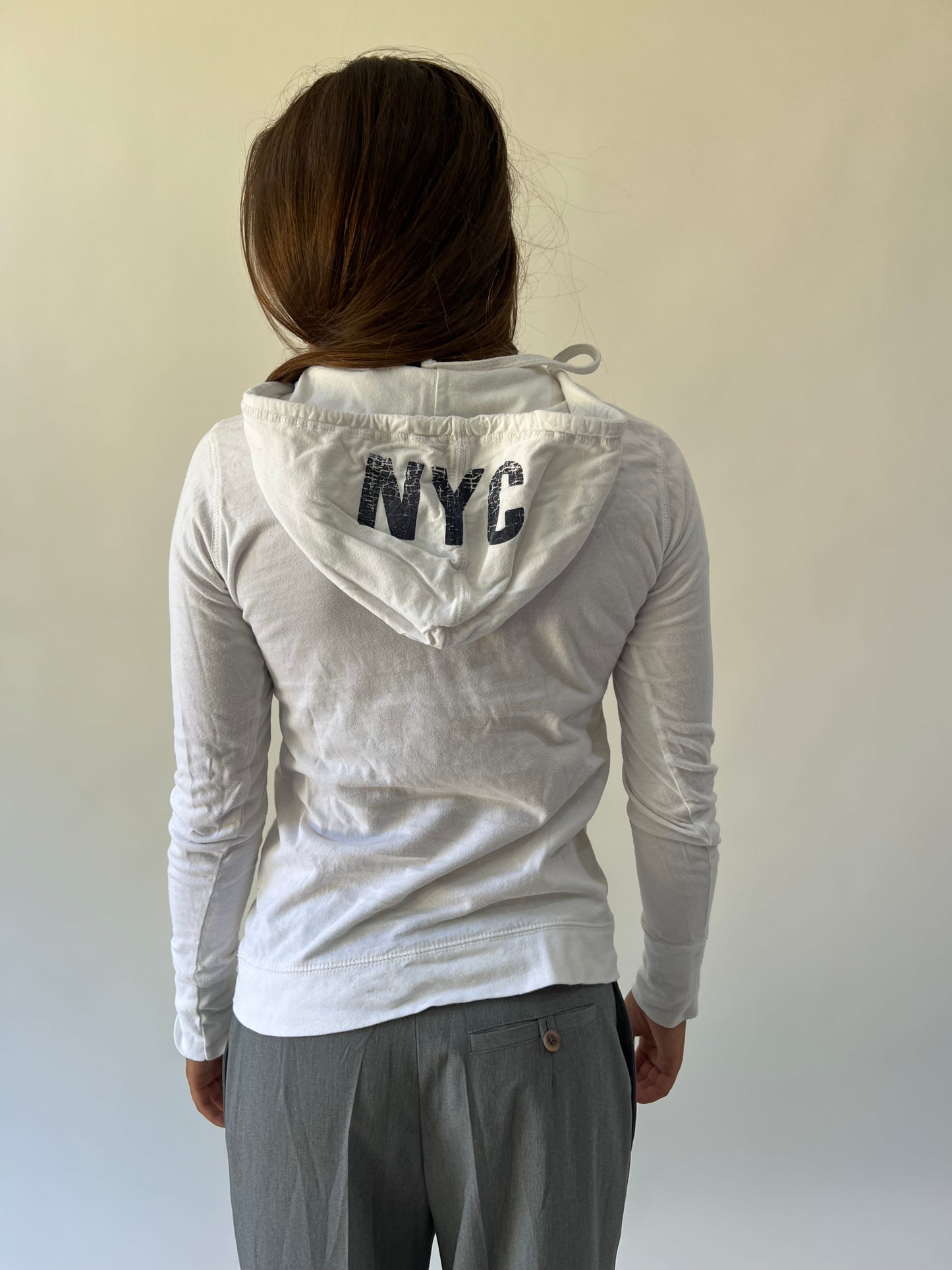 small white camp david us open graphic hoodie back