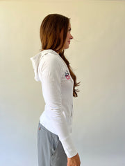 small white camp david us open graphic hoodie side view