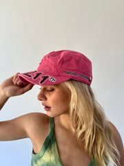 small pink 211 embroidered cap 211 embroidery detail