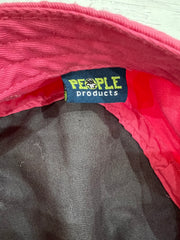 small pink 211 embroidered cap brand and size label