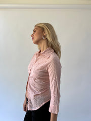 small pink phard eyelet tie-back shirt side view