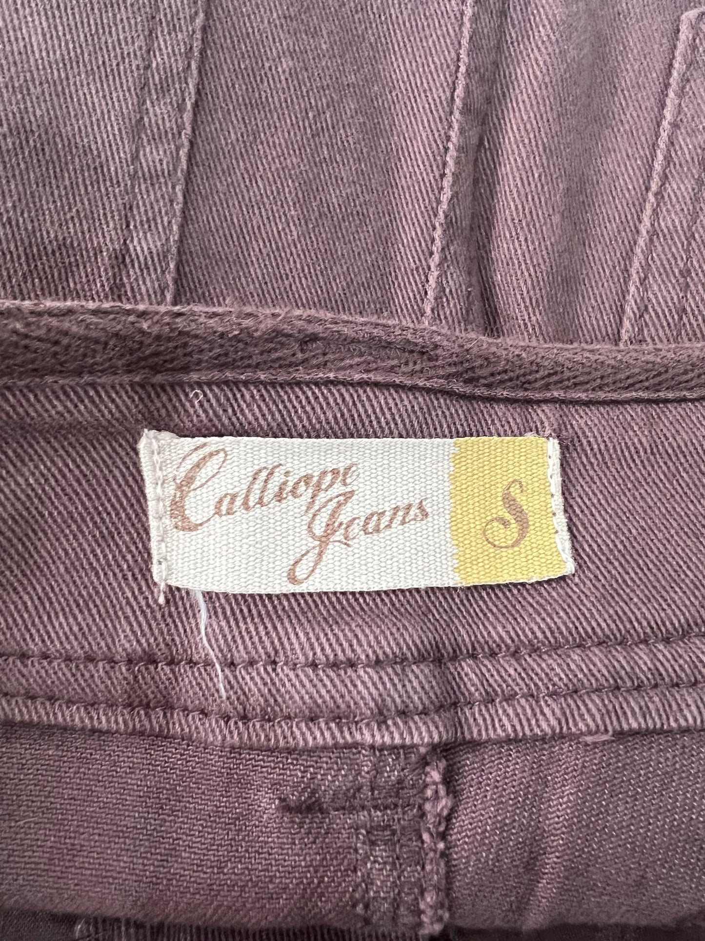 small purple denim mini skirt brand and size label