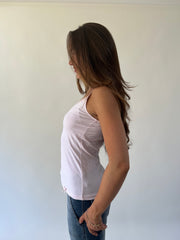 small white new look lace trim cami top alternate view