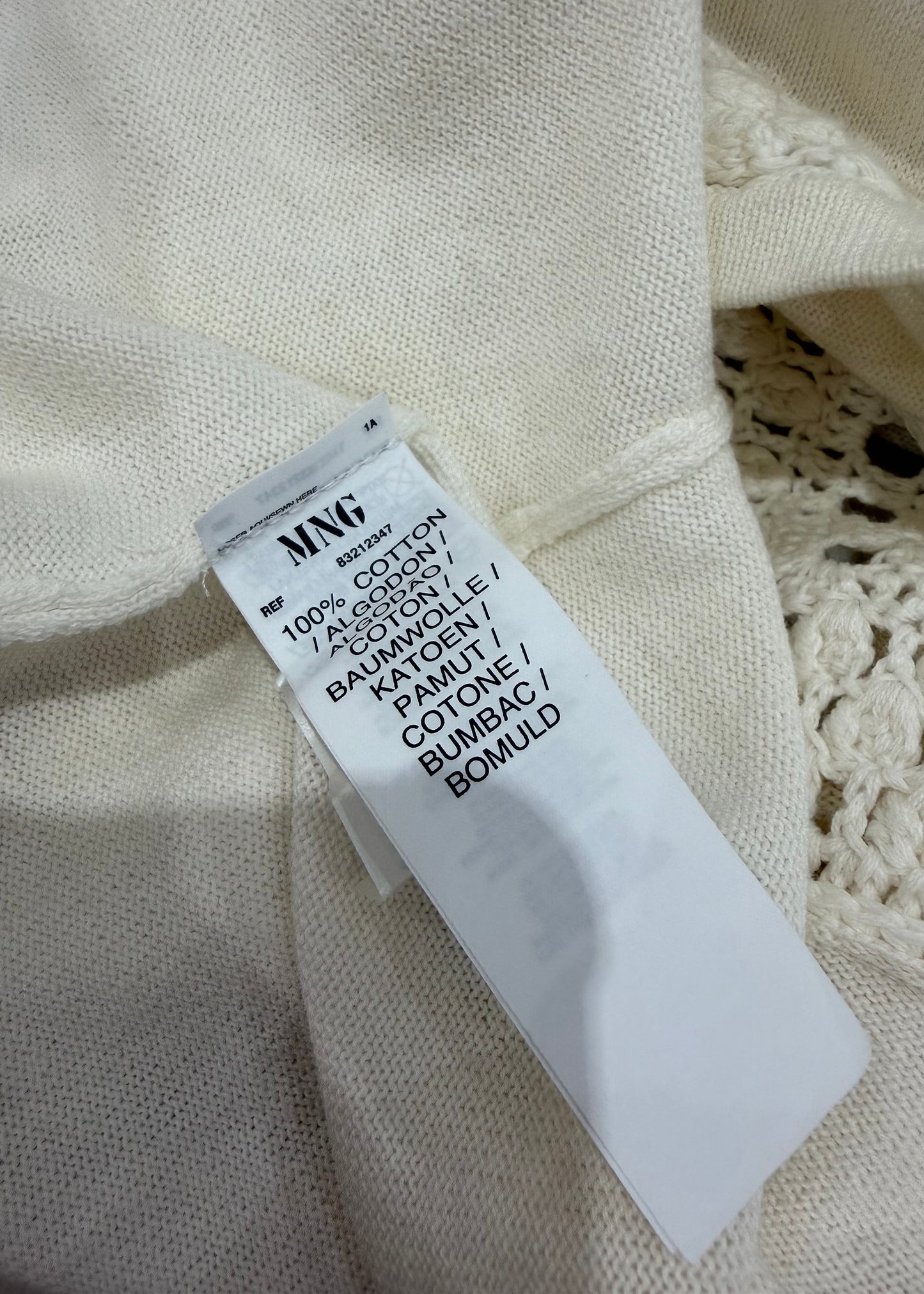 medium white crochet knit cardigan image 8