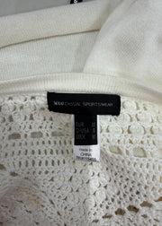 medium white crochet knit cardigan image 7