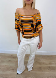 extra small white pinstripe flared trousers 02 headless
