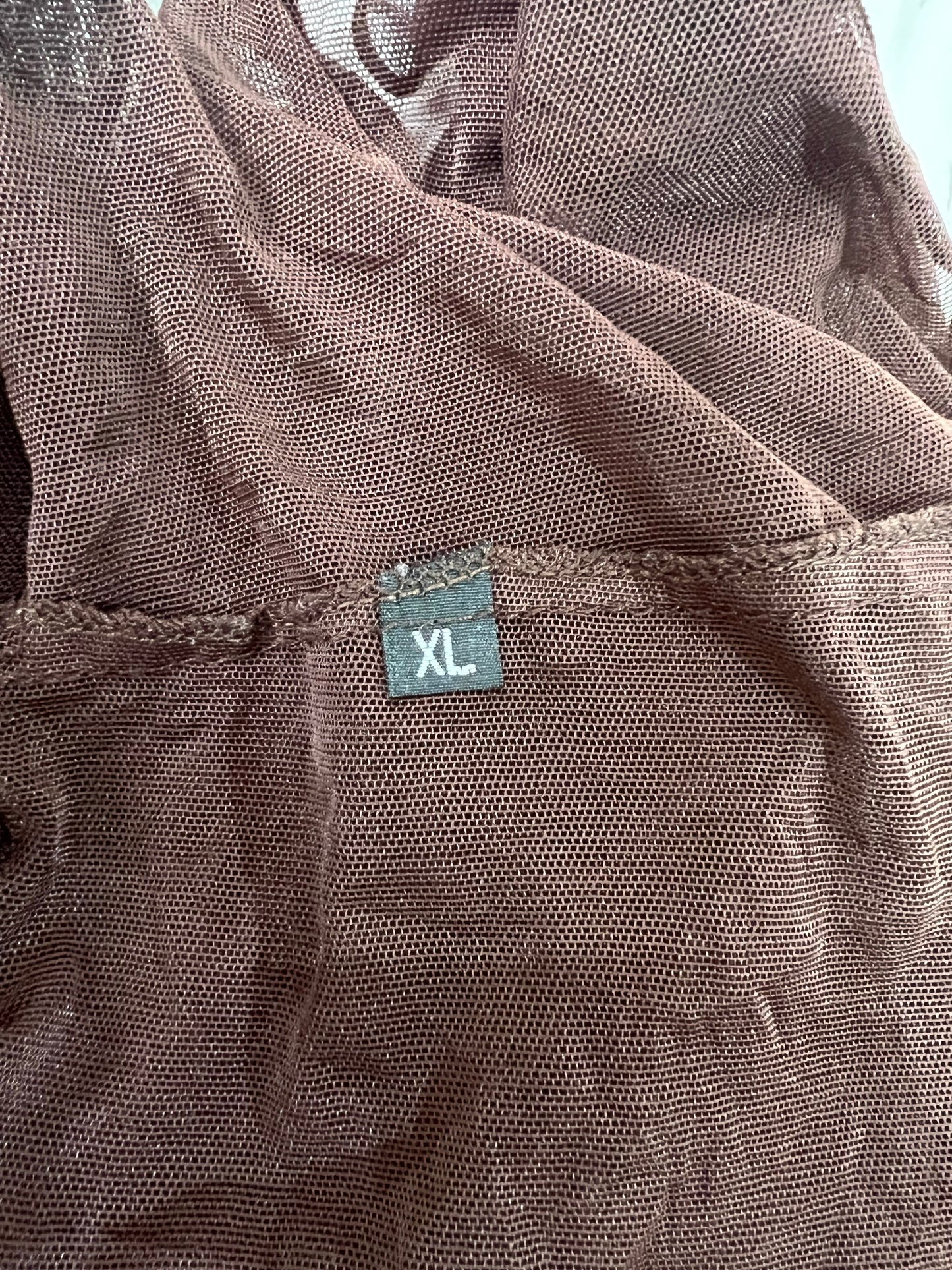 brown sheer shrug xl label