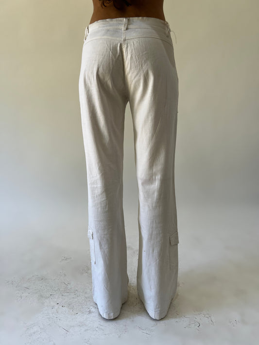 xs beige edc by esprit cargo trousers back