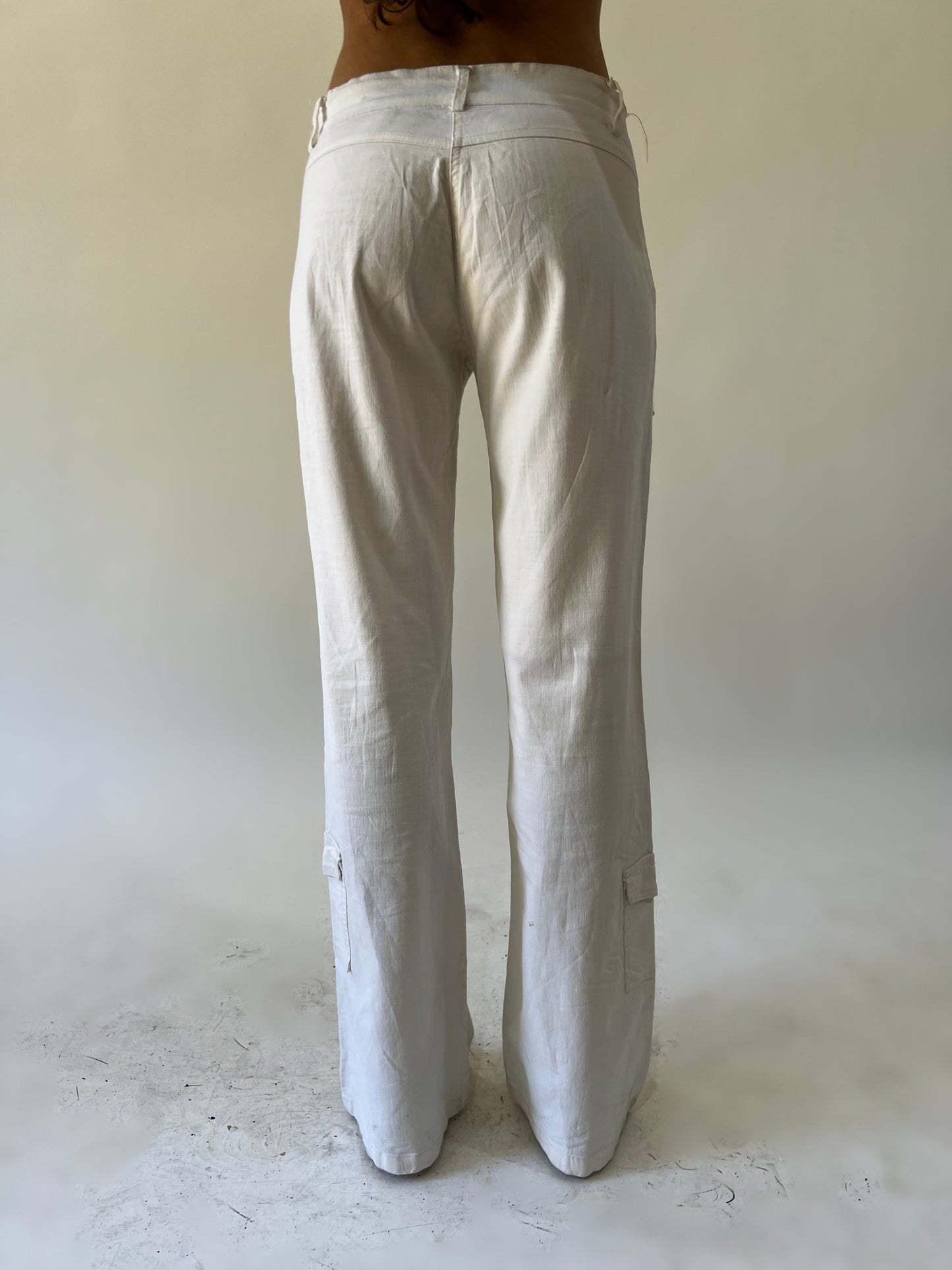 xs beige edc by esprit cargo trousers back