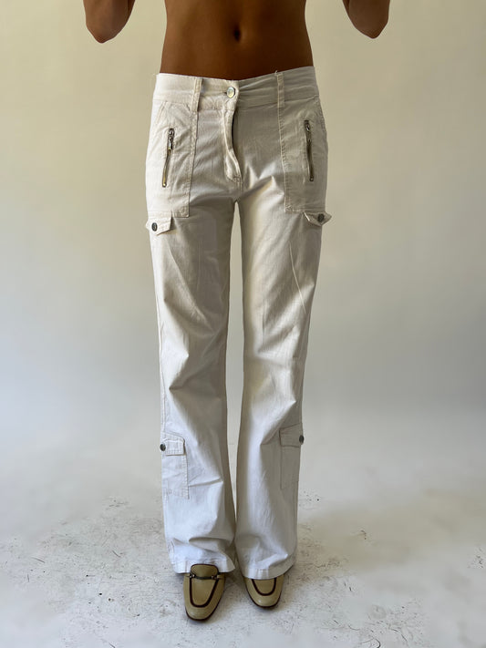 xs beige edc by esprit cargo trousers front