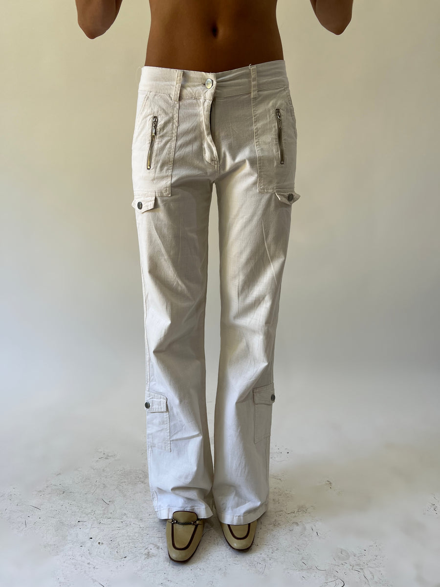 xs beige edc by esprit cargo trousers front