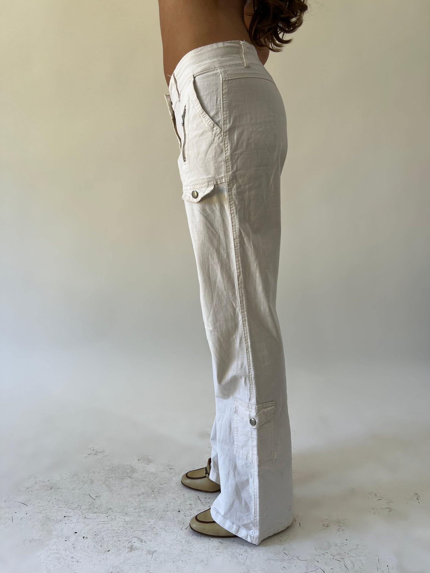xs beige edc by esprit cargo trousers side