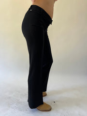 xs black ysatis flared trousers alternate side view