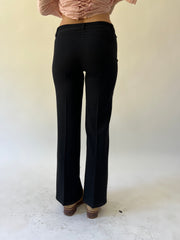 xs black ysatis flared trousers back view