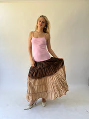 xs pink fitted cami top full front view