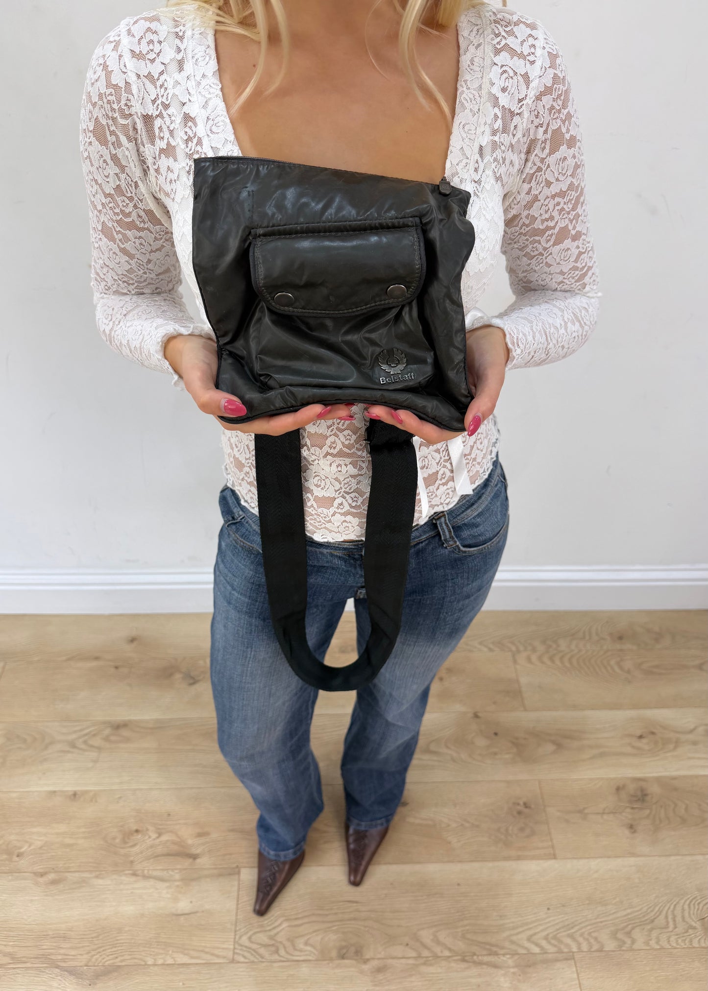 belstaff grey nylon crossbody bag with british flag detail 3