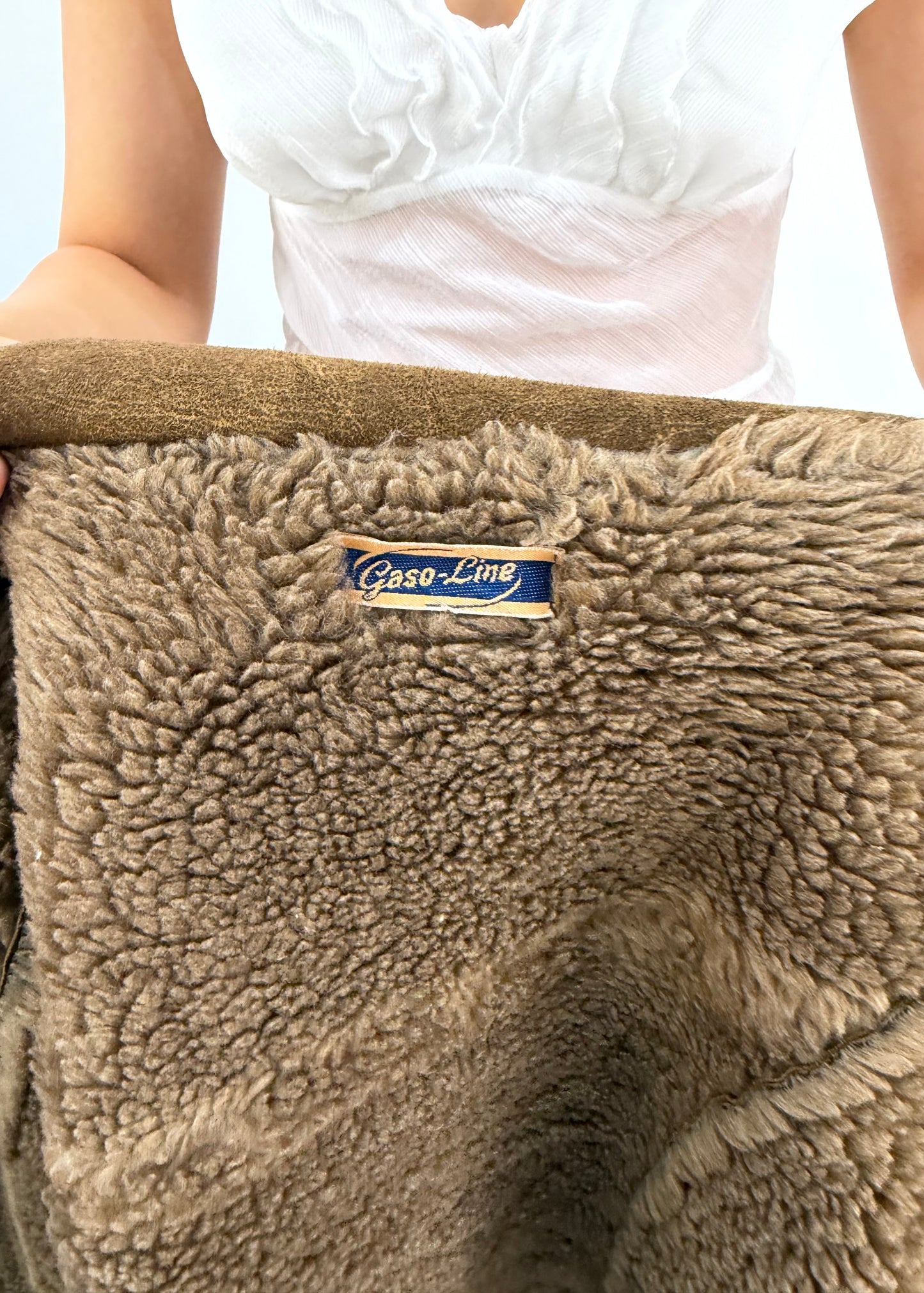 medium tan suede jacket with faux fur detail 8