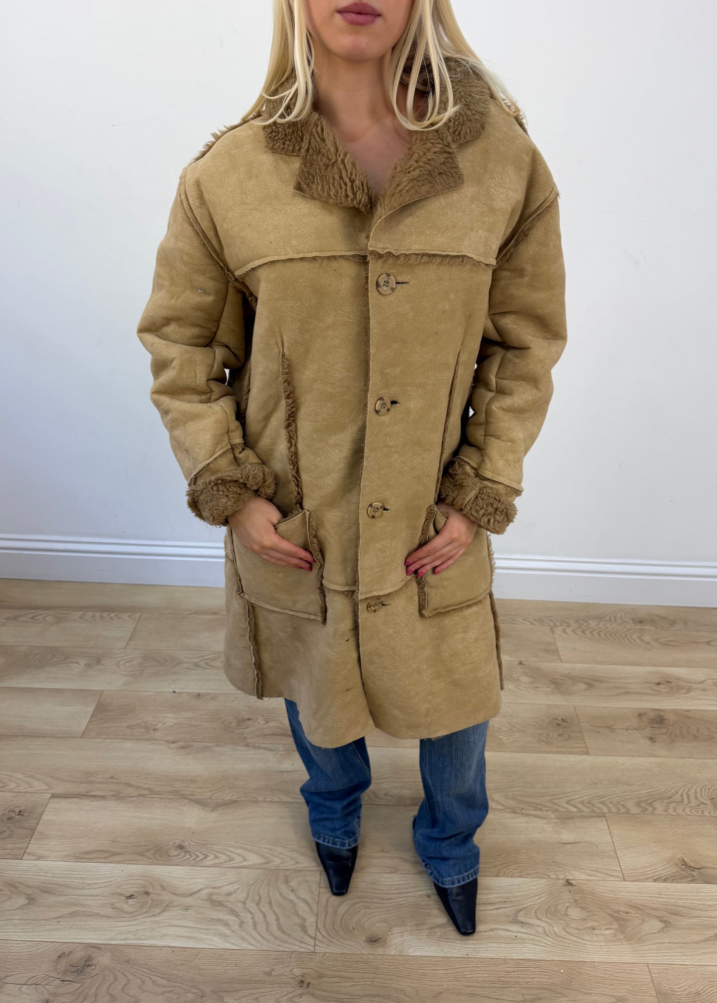 small beige afghan style coat 3