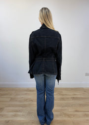 medium navy blue denim jacket with belt 5