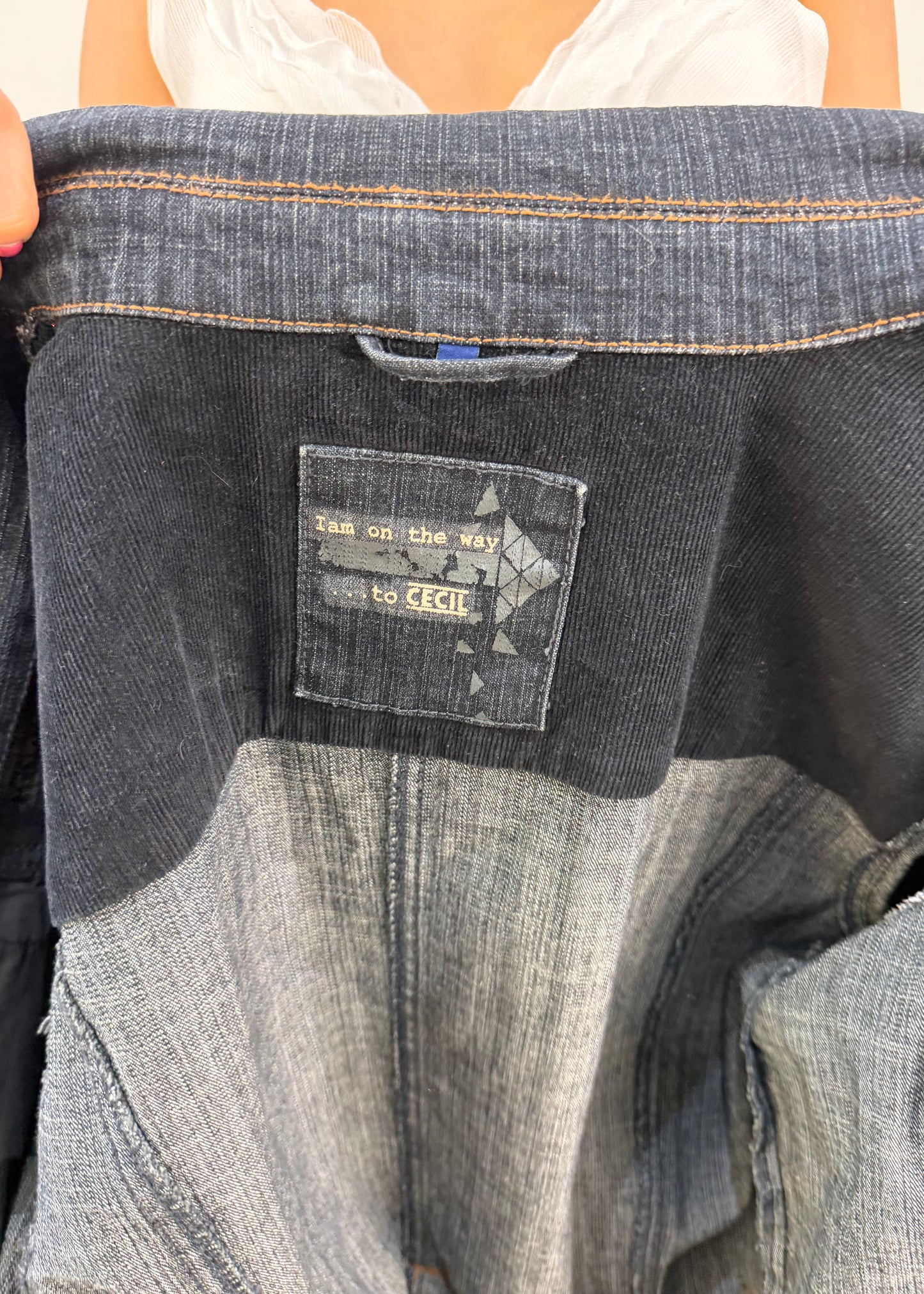 medium navy blue denim jacket with belt 8