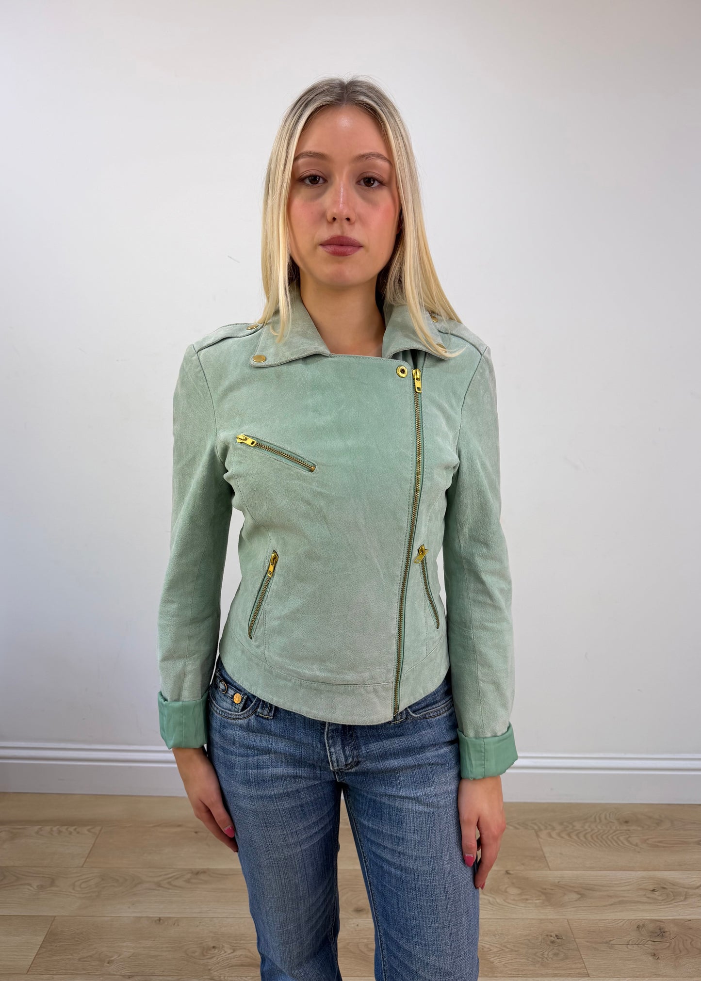 small green faux suede jacket 2