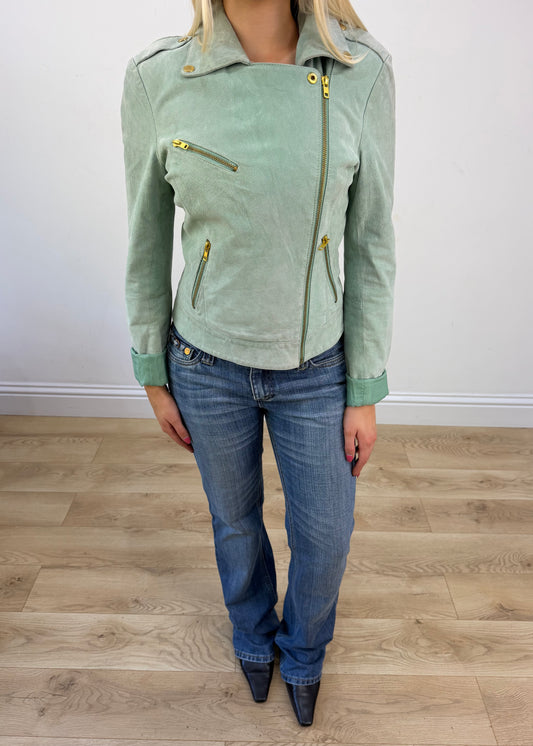 small green faux suede jacket 3