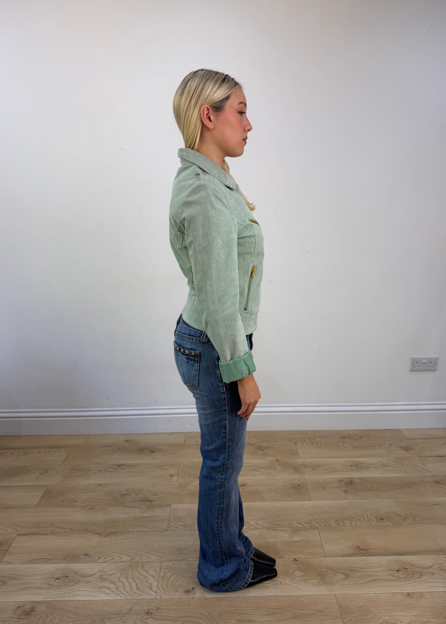 small green faux suede jacket 6
