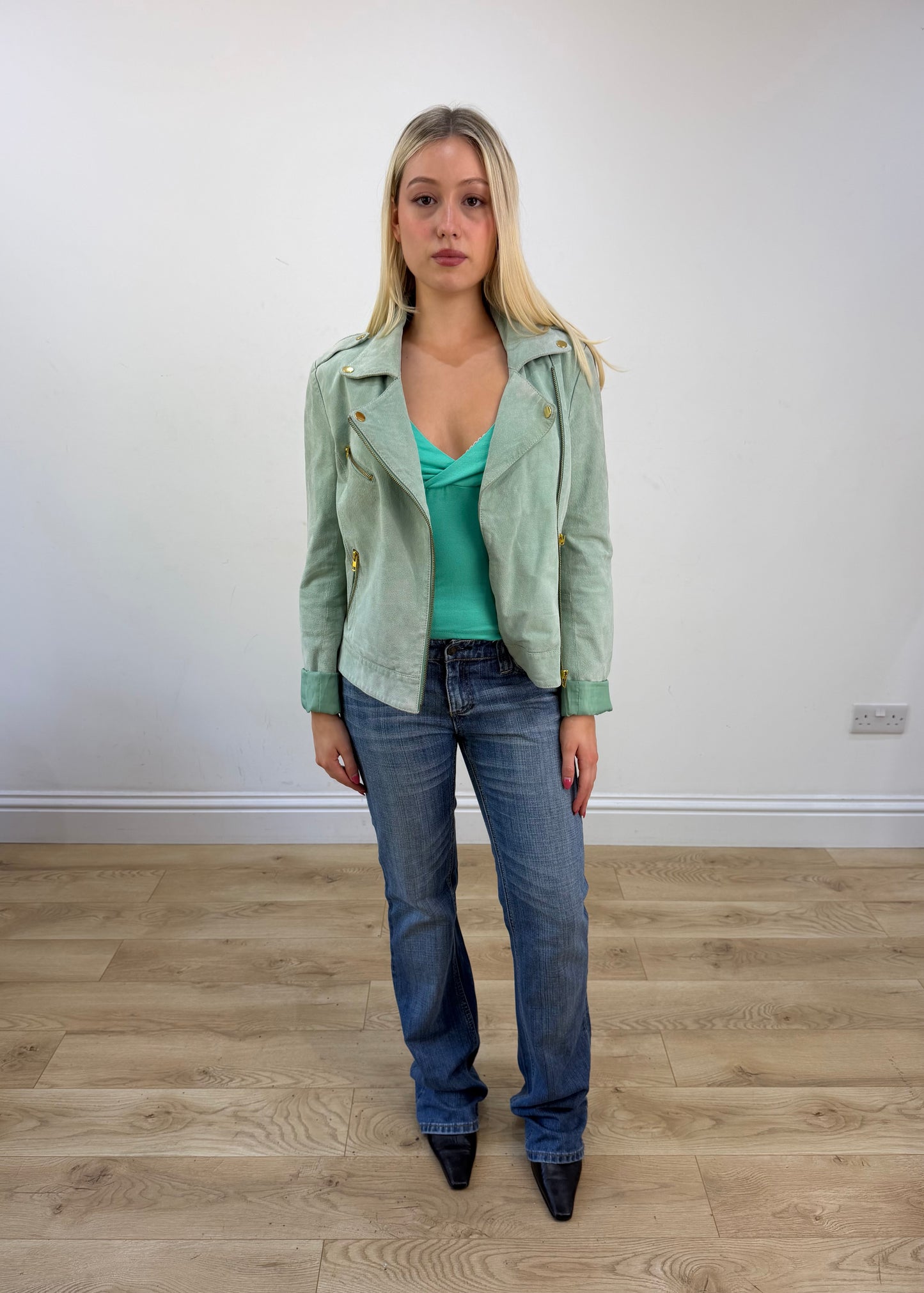 small green faux suede jacket 7