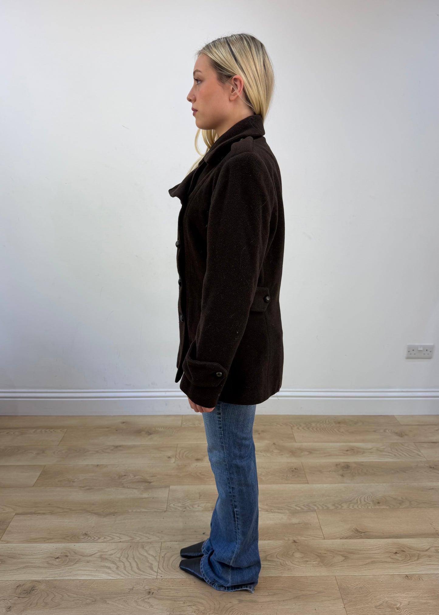 medium brown double breasted wool jacket 4