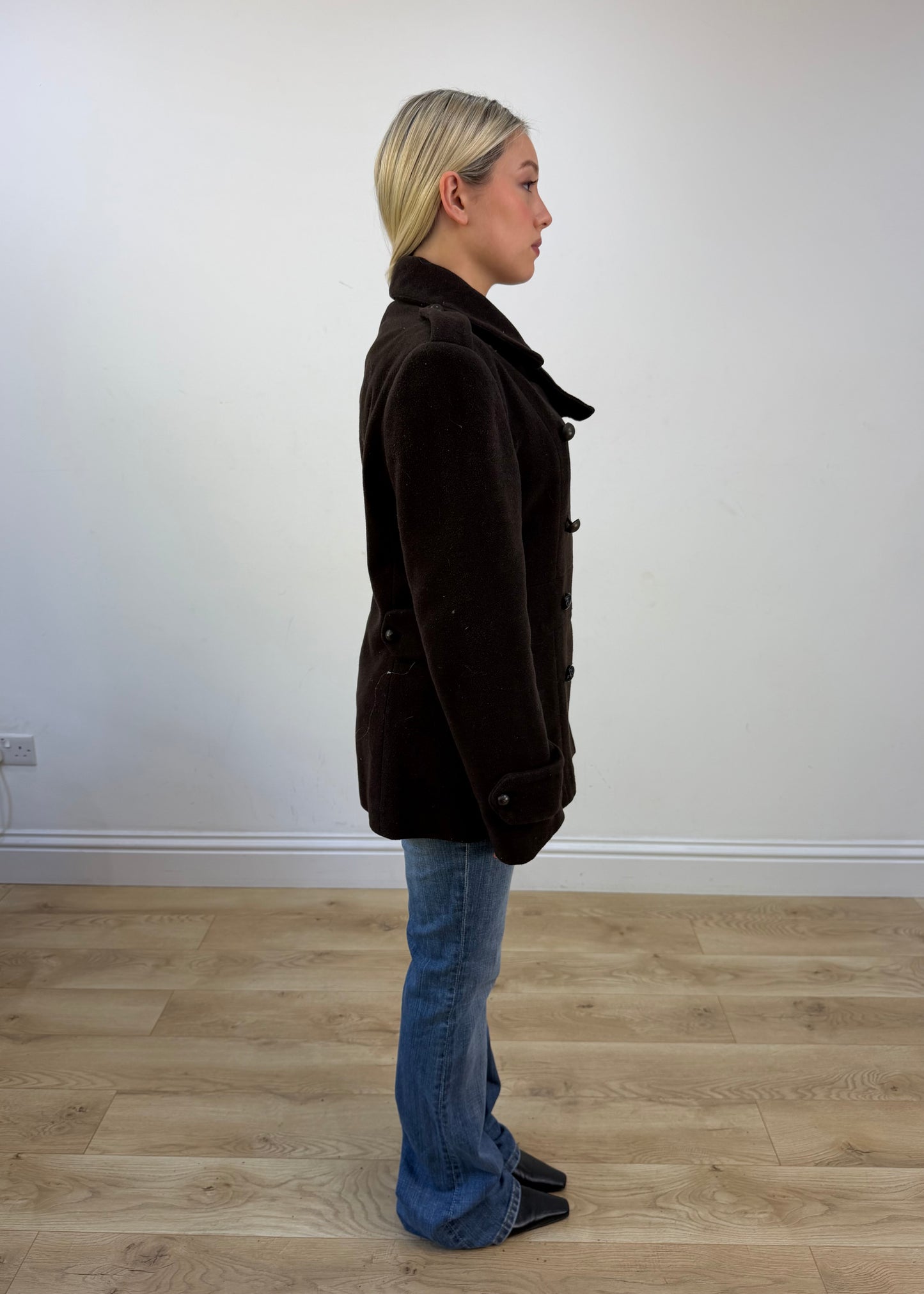 medium brown double breasted wool jacket 6