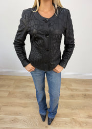 small black leather fitted jacket 4