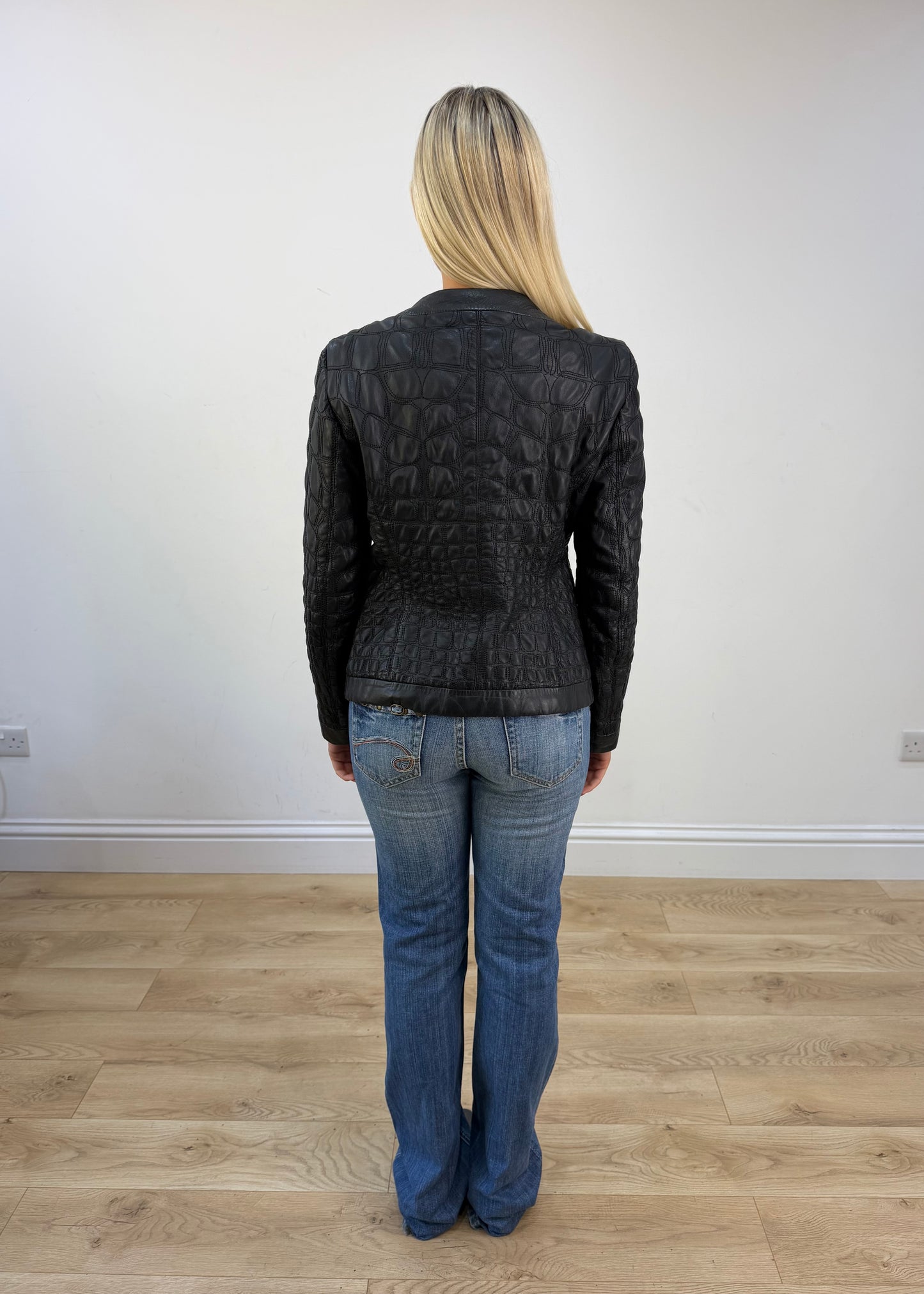 small black leather fitted jacket 6