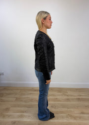 small black leather fitted jacket 7