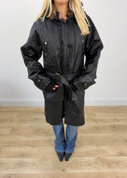 small black leather trench coat 3