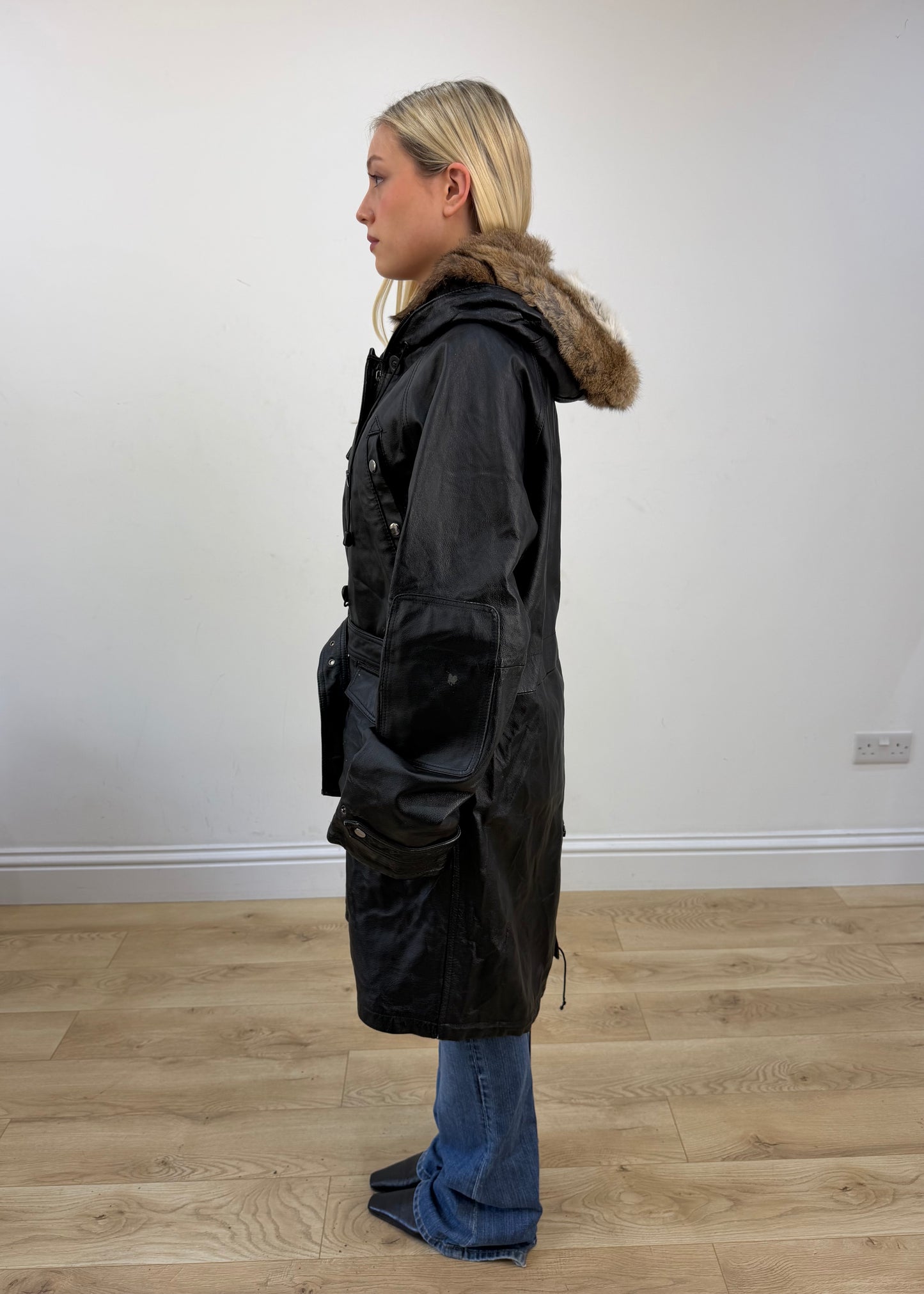 small black leather trench coat 4
