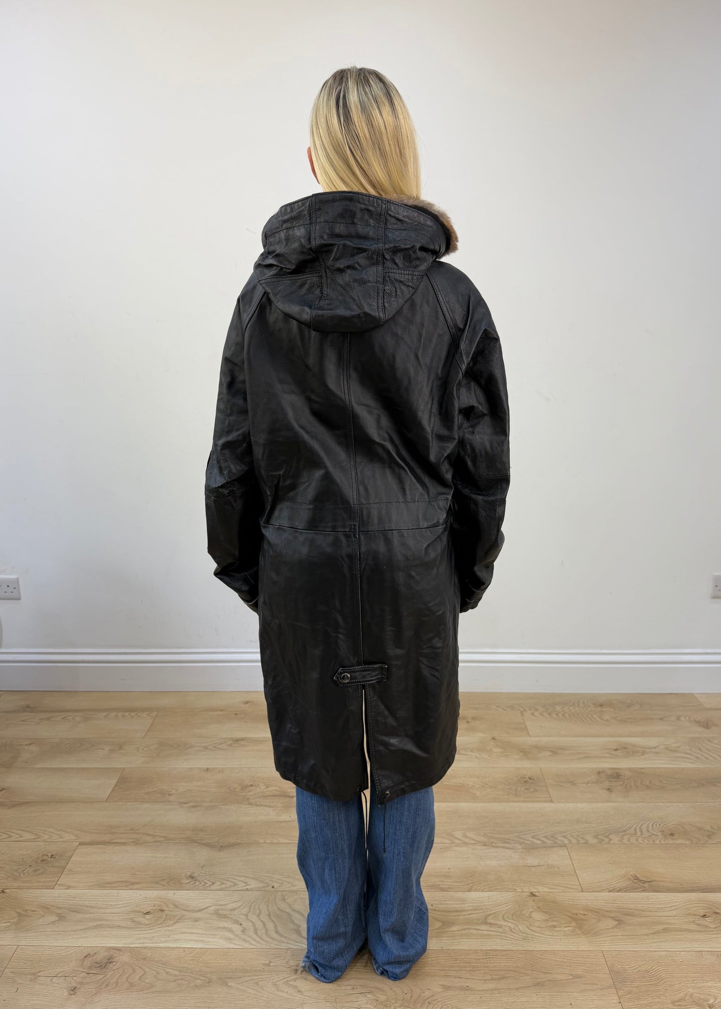 small black leather trench coat 5