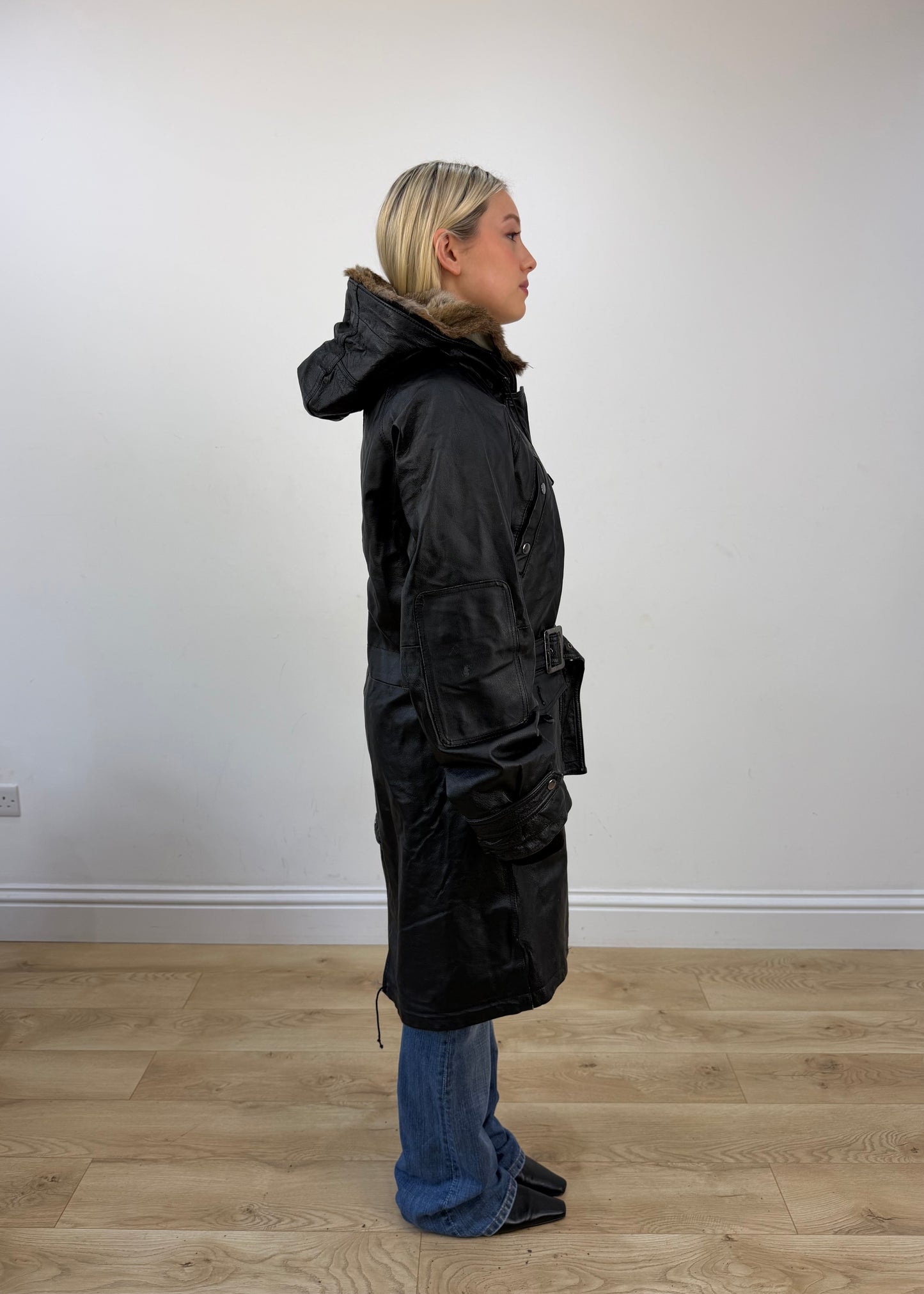 small black leather trench coat 7