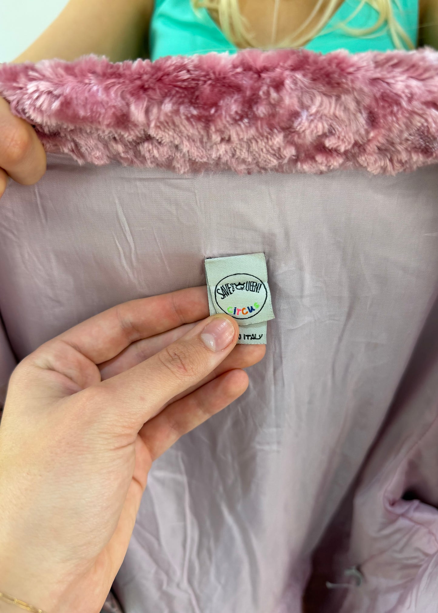 small pink save the queen jacket 8