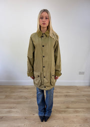 small khaki barbour rain jacket 1