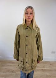 small khaki barbour rain jacket 2