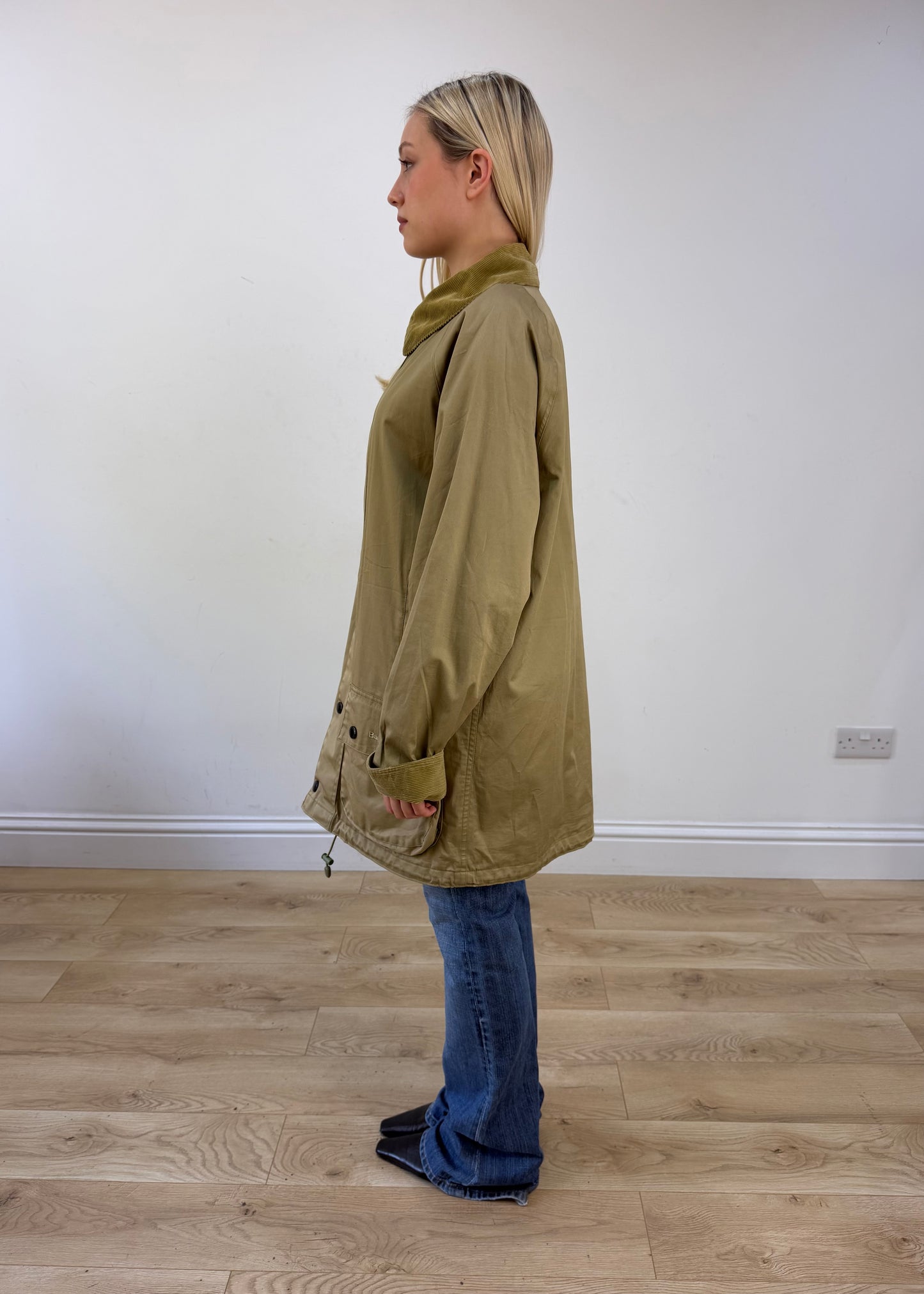 small khaki barbour rain jacket 4