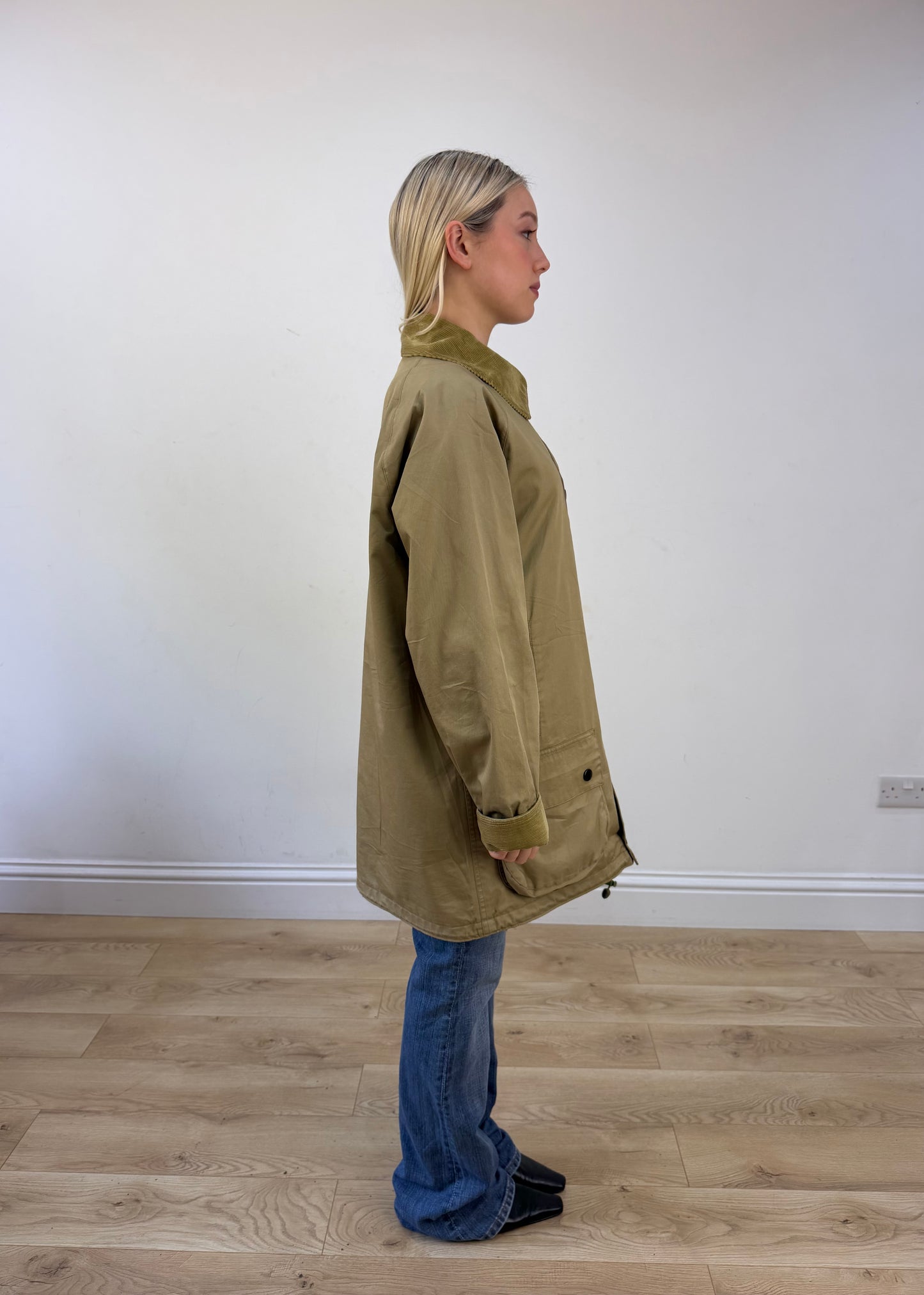 small khaki barbour rain jacket 6