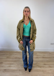 small khaki barbour rain jacket 7