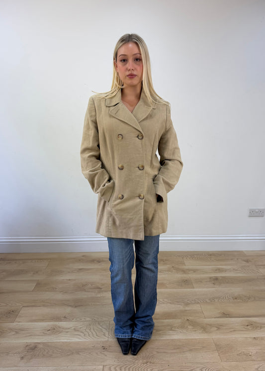 medium beige trench-style coat 1