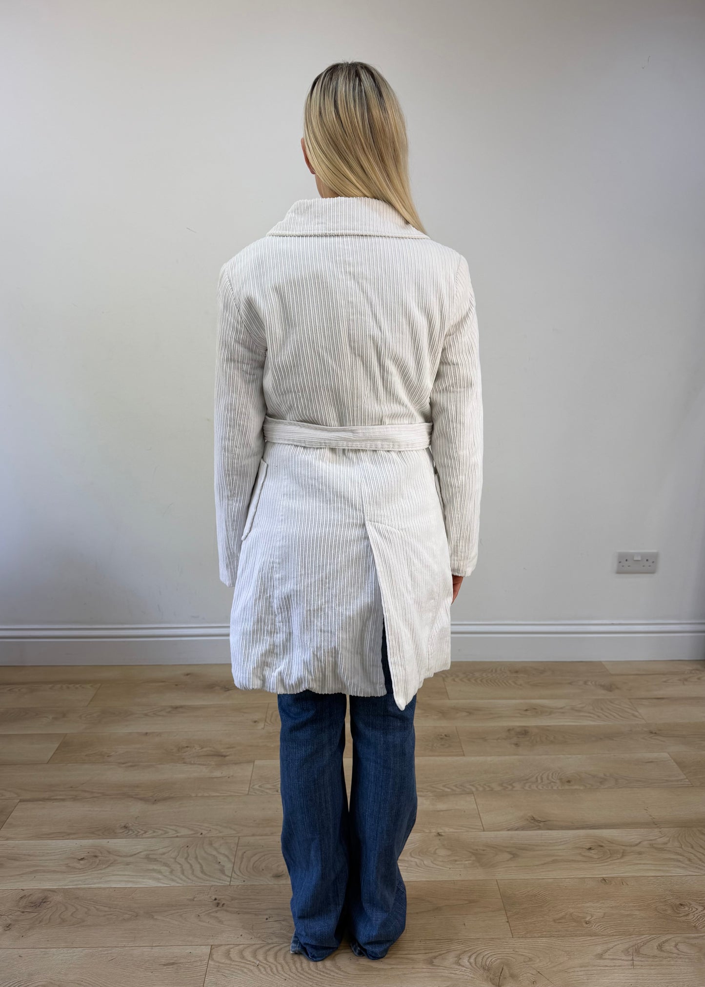 large jennyfer white corduroy pea coat 5
