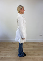 large jennyfer white corduroy pea coat 6