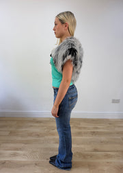 small grey faux fur shrug 4