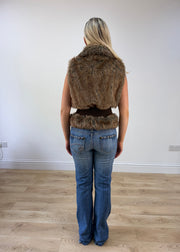 medium brown faux fur gilet jacket 5