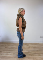 medium brown faux fur gilet jacket 6
